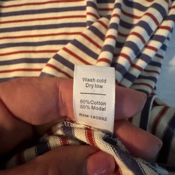 Marine Layer April Dress Small Modal Nautical Striped Comfy Preppy Pockets Cream - Picture 11 of 12